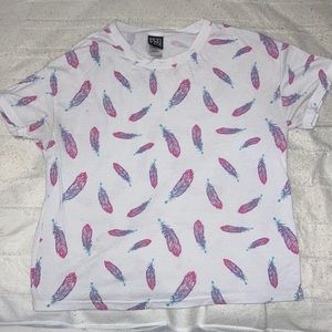 White Ombre Feather Top